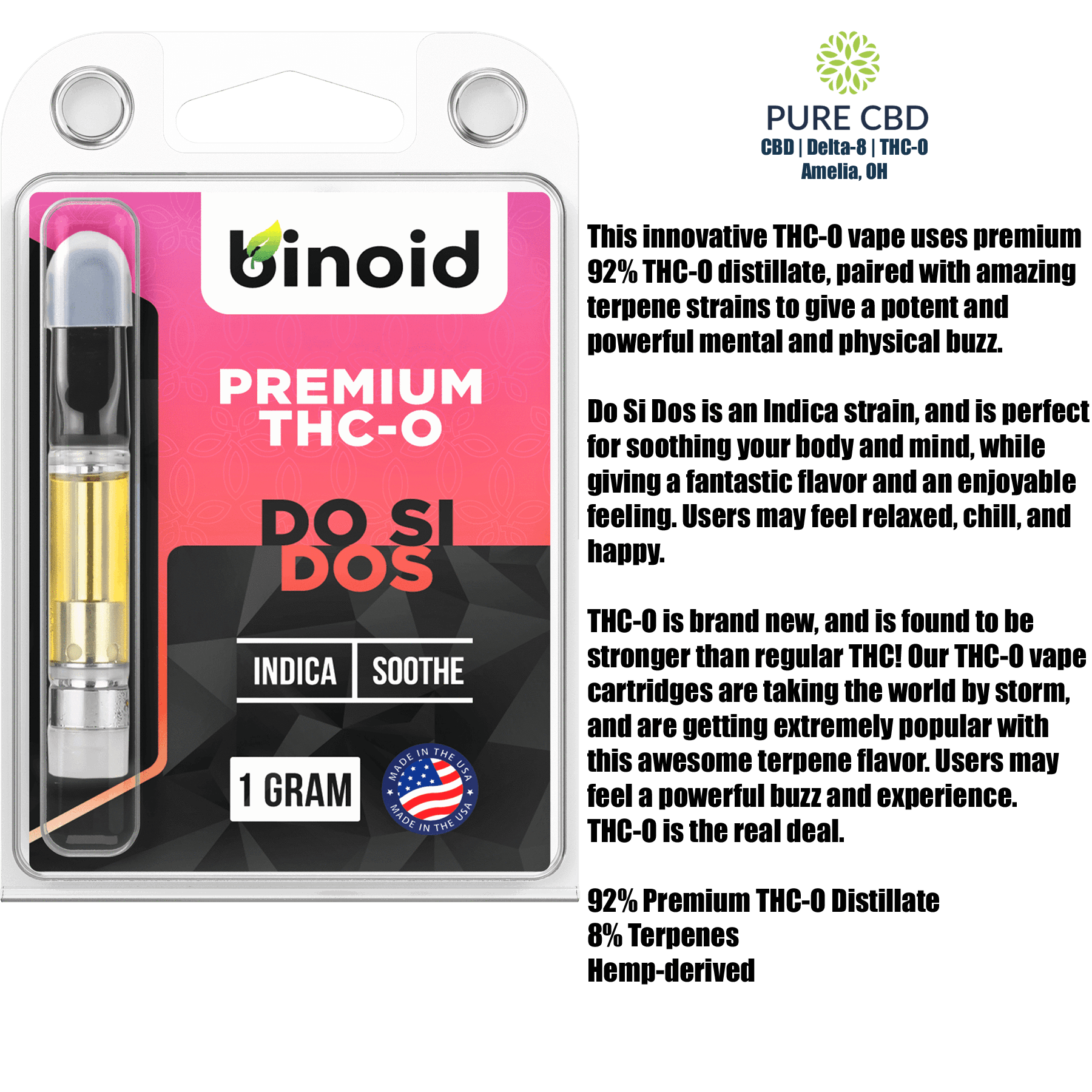 Binoid Premium THC-O Cartridge - Do-Si-Dos